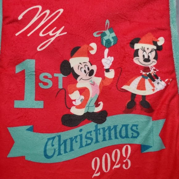 NWT Disney Parks Mickey & Minnie My First Christmas 2023 Kids Santa Stocking - Picture 4 of 5